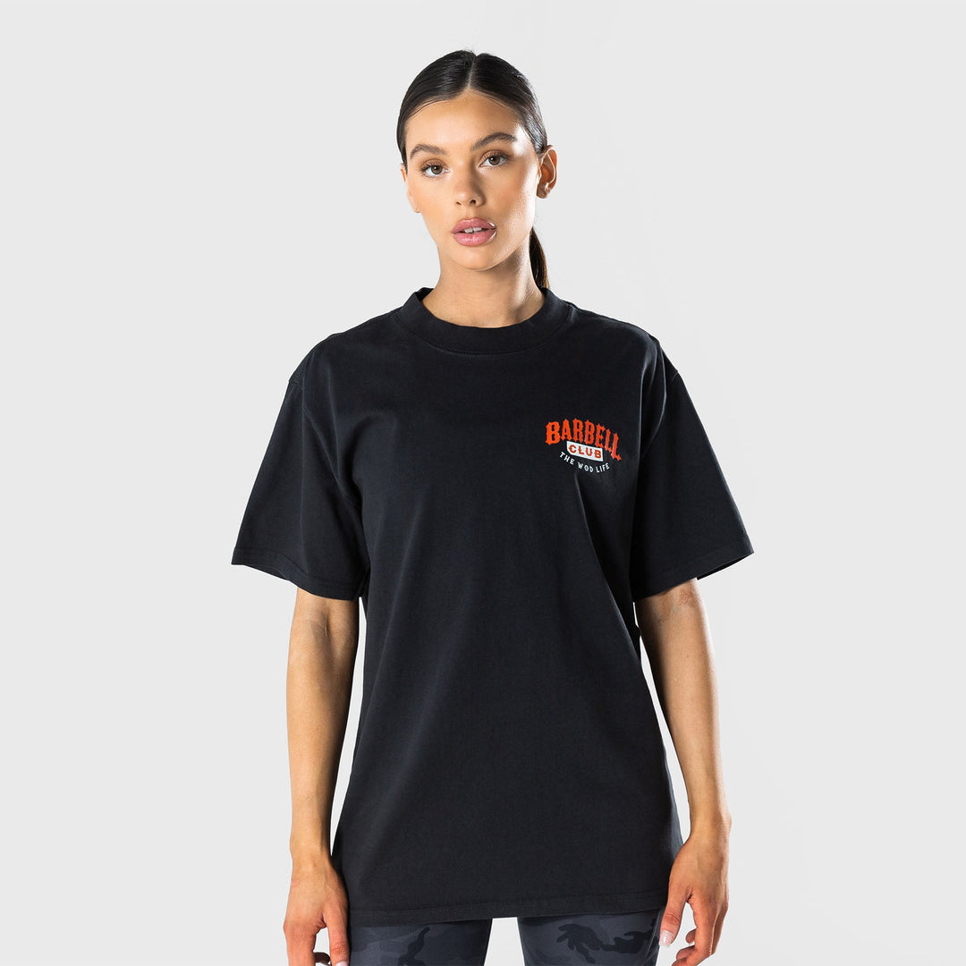 TWL - LIFESTYLE OVERSIZED T-SHIRT  -  WILDCAT - BARBELL CLUB - WASHED BLACK