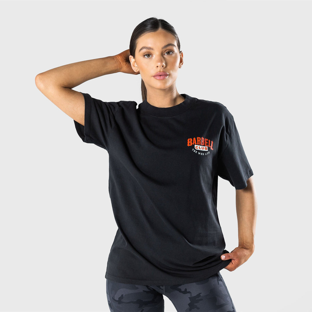 TWL - LIFESTYLE OVERSIZED T-SHIRT  -  WILDCAT - BARBELL CLUB - WASHED BLACK