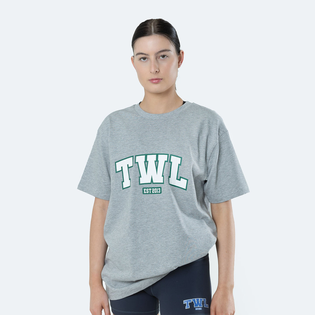 TWL - LIFESTYLE OVERSIZED T-SHIRT - VARSITY/LIGHT GREY MARL