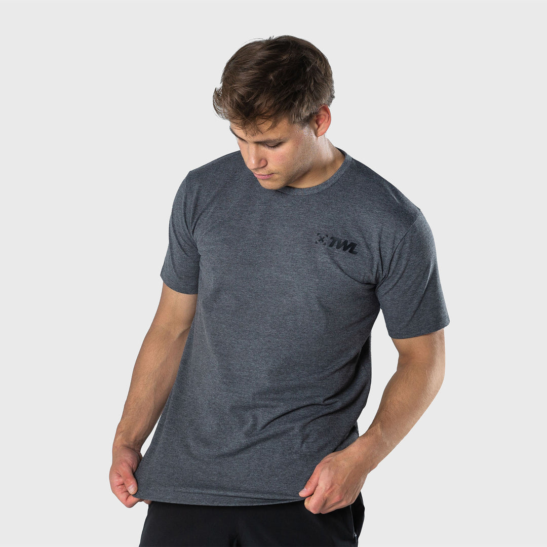 TWL - MEN'S EVERYDAY T-SHIRT SL - CHARCOAL MARL/BLACK