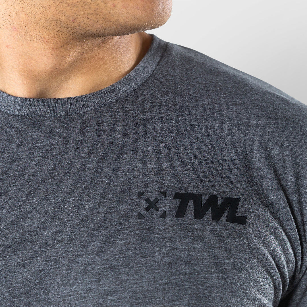 TWL - MEN'S EVERYDAY T-SHIRT SL - CHARCOAL MARL/BLACK