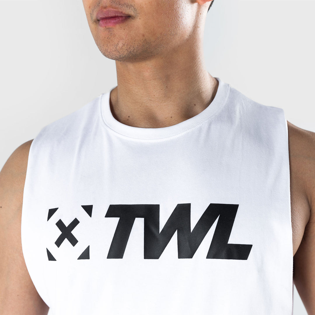 TWL - Men's Everyday Muscle Tank - WHITE/BLACK