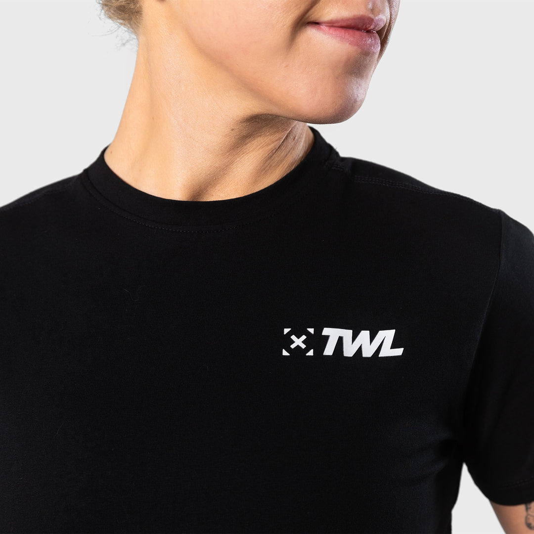 TWL - WOMEN'S EVERYDAY CROPPED T-SHIRT SL - BLACK/WHITE