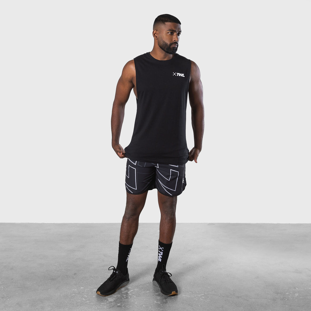 TWL - MEN'S EVERYDAY MUSCLE TANK SL - BLACK/WHITE