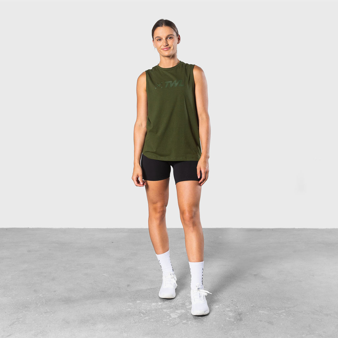 TWL - WOMEN'S EVERYDAY MUSCLE TANK - DARK KHAKI