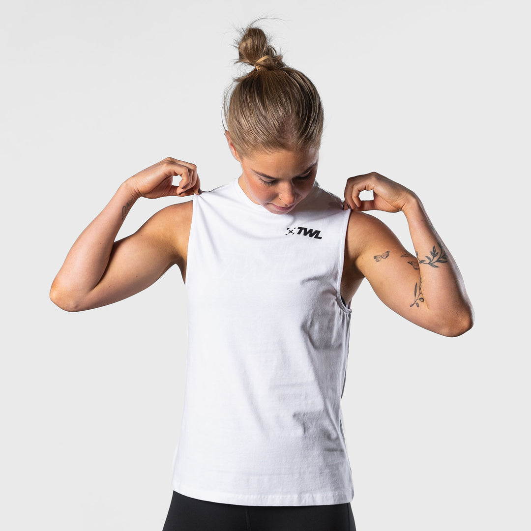 TWL - WOMEN'S EVERYDAY MUSCLE TANK SL - WHITE/BLACK