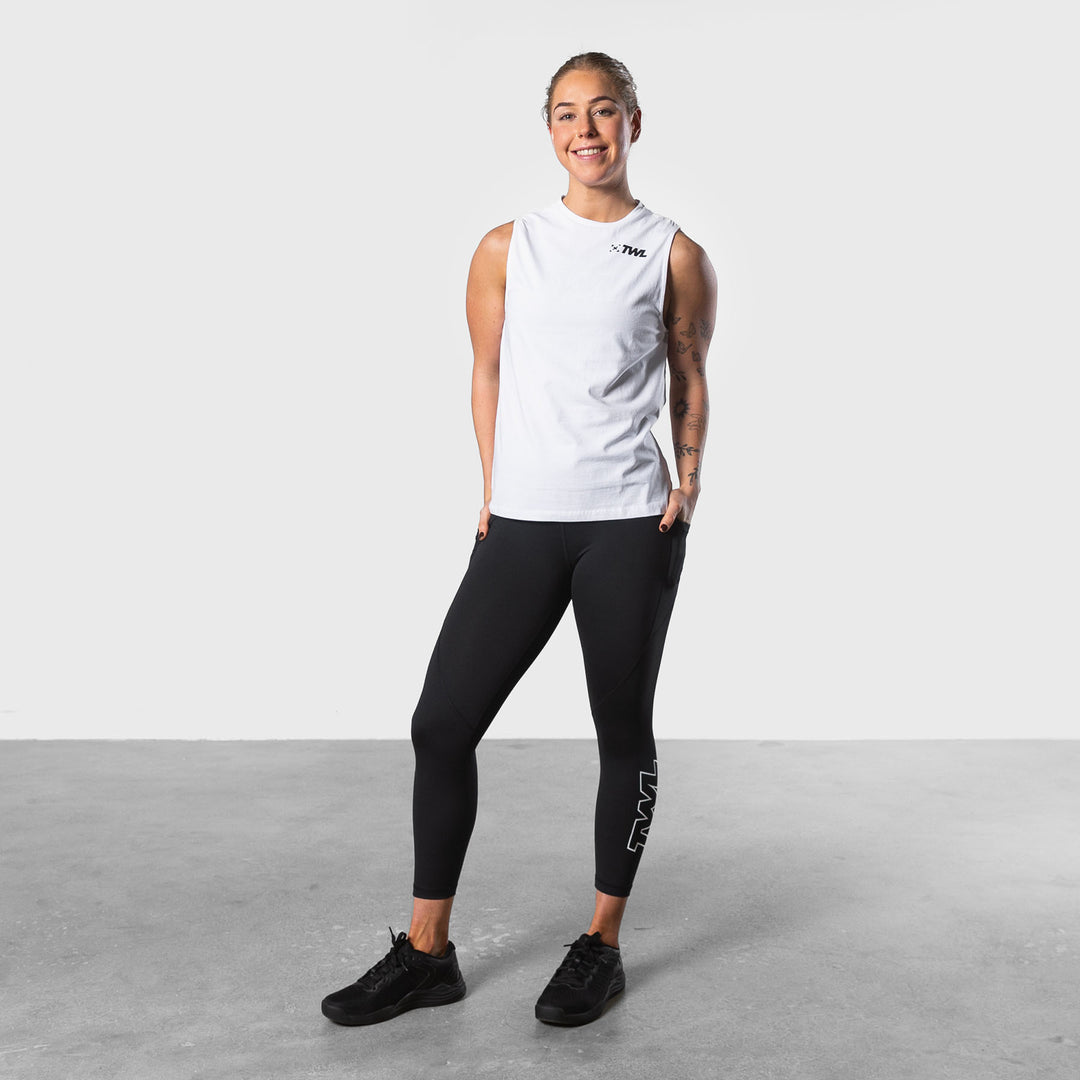 TWL - WOMEN'S EVERYDAY MUSCLE TANK SL - WHITE/BLACK