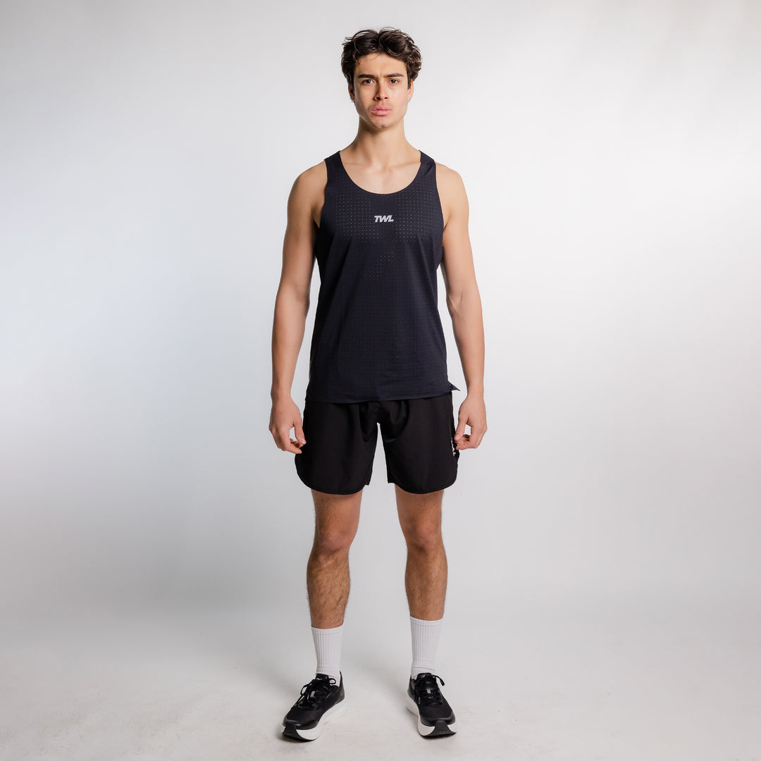 TWL - MEN'S PACE TANK - BLACK/ SILVER REFLECTIVE