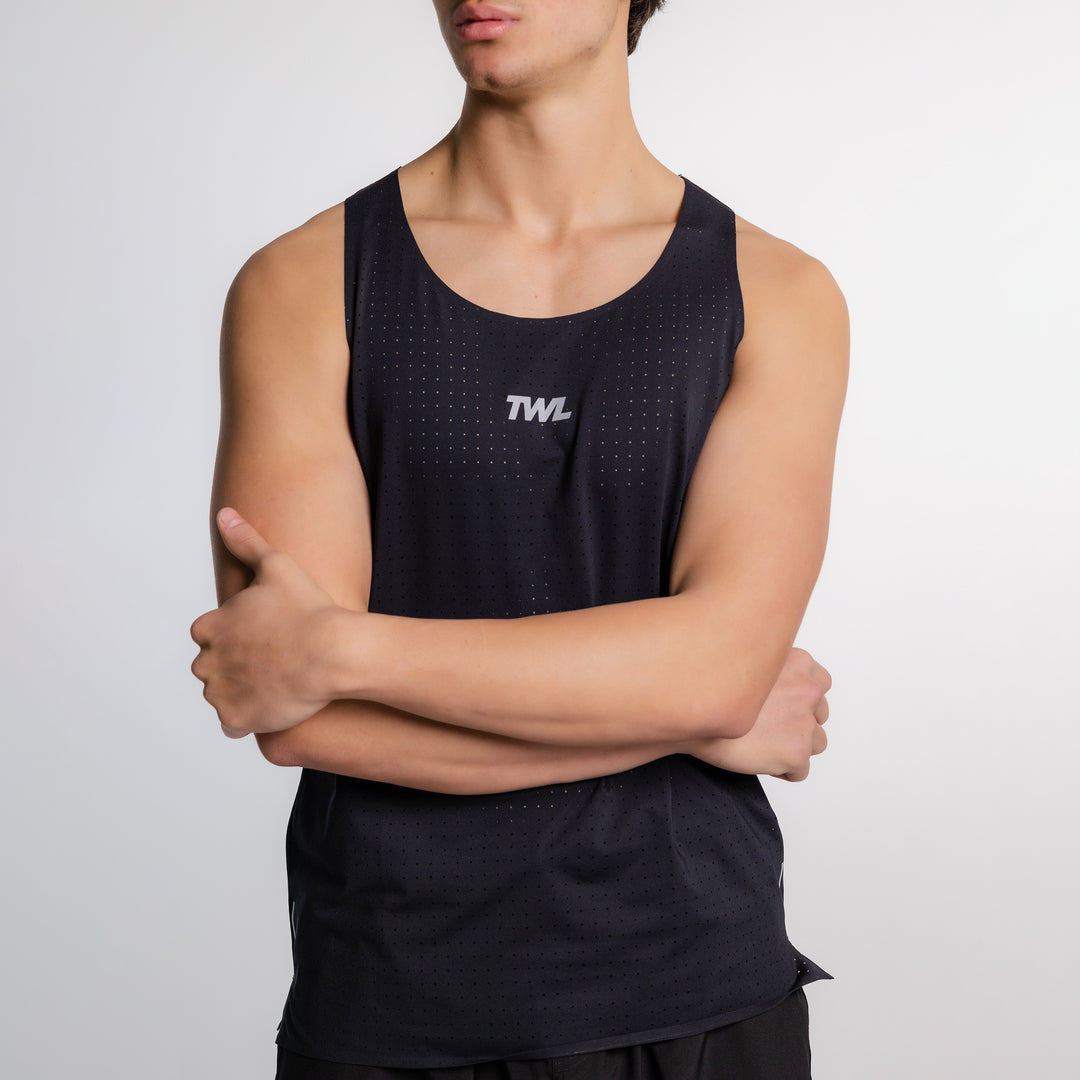 TWL - MEN'S PACE TANK - BLACK/ SILVER REFLECTIVE