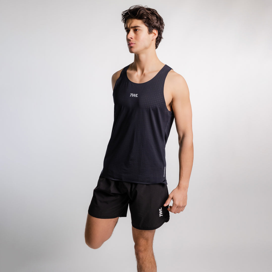 TWL - MEN'S PACE TANK - BLACK/ SILVER REFLECTIVE