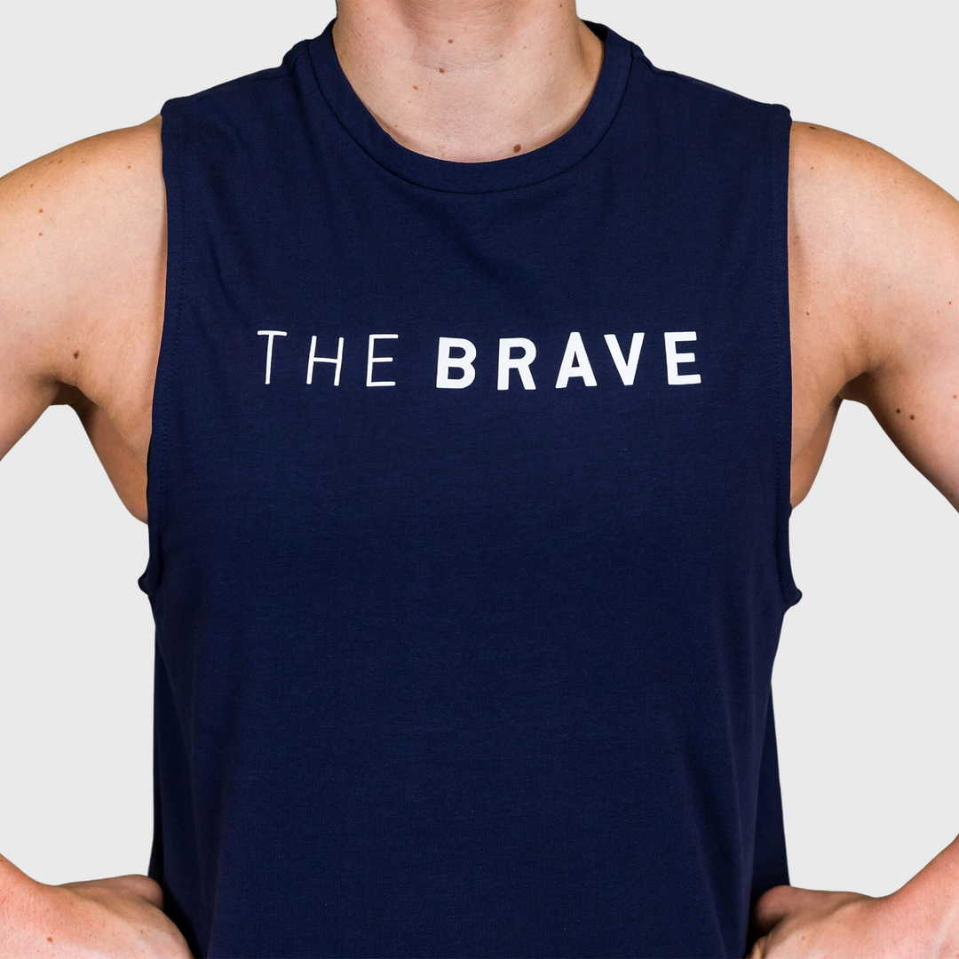 THE BRAVE - SIGNATURE LADIES TANK - DARK NAVY