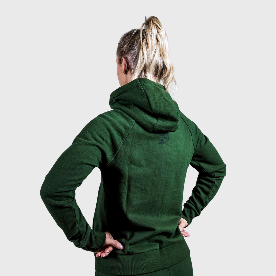 THE BRAVE - WOMENS SIGNATURE ZIP THROUGH HOODIE - DARK OLIVE