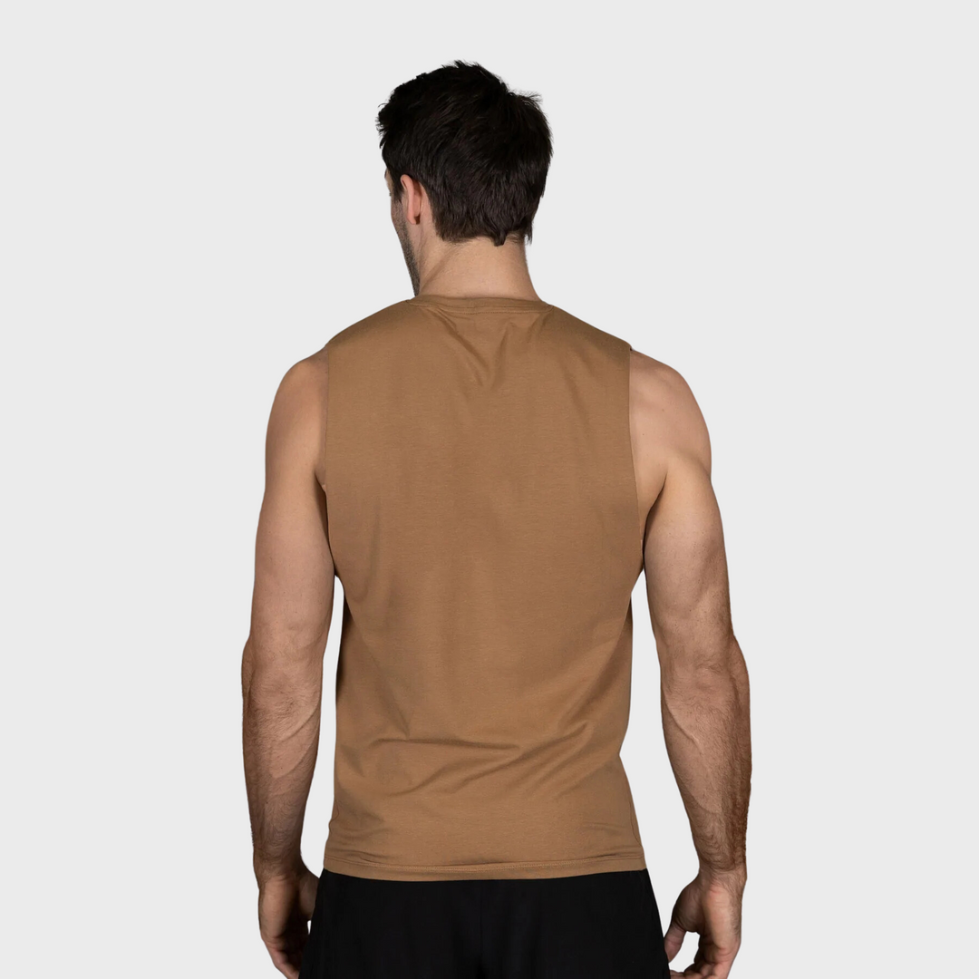 TWL - MEN'S EVERYDAY MUSCLE TANK - TAN/BLACK