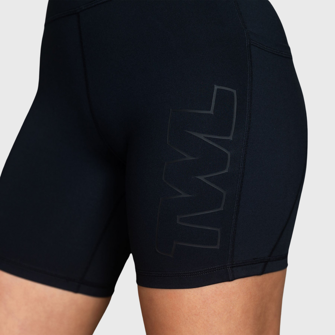 TWL - WOMEN'S ENERGY SHORTS MID LENGTH - ATHLETE - BLACK/BLACK