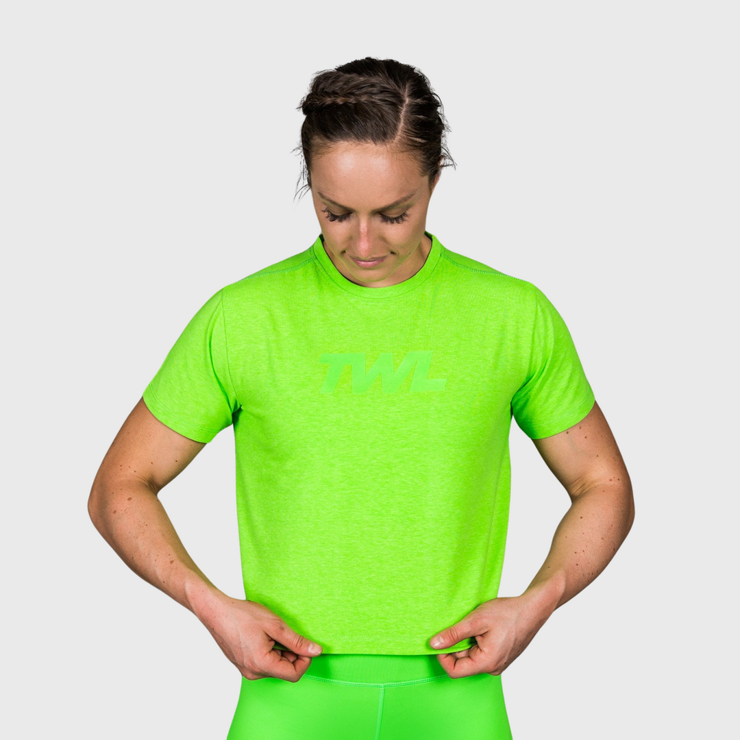 TWL - WOMEN'S EVERYDAY CROPPED T-SHIRT - NEON GREEN