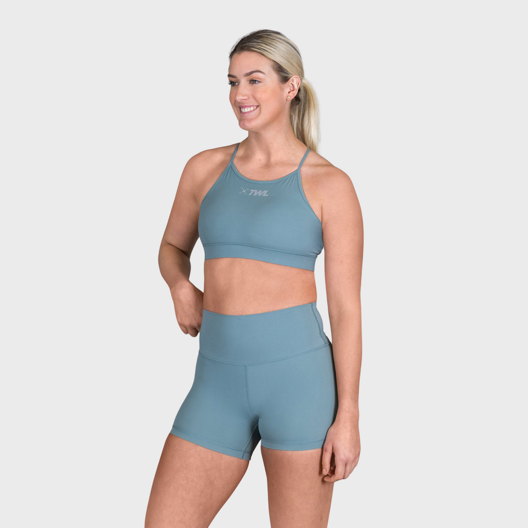 TWL - WOMEN'S HIGH WAISTED BALANCE SHORTS - TROOP BLUE