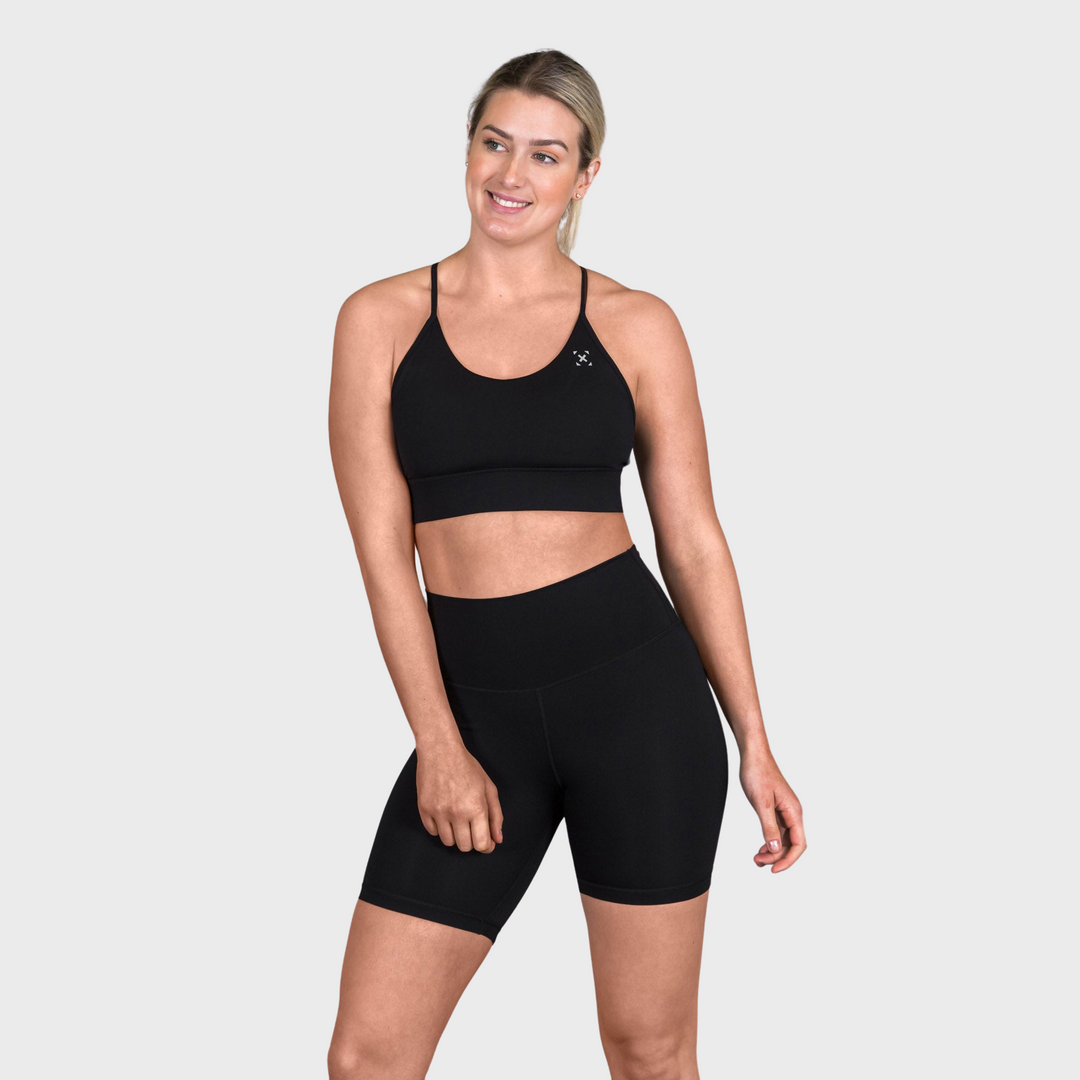 TWL - WOMEN'S HIGH WAISTED EXTRA LONG BALANCE SHORTS - BLACK