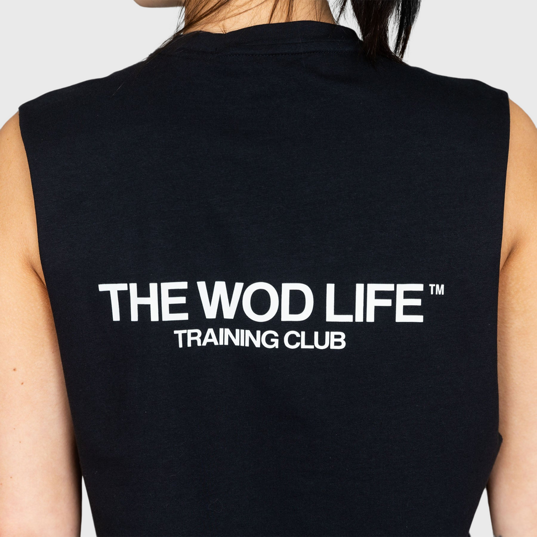 TWL - WOMEN'S SLASH CROP - TRAINING CLUB - BLACK/BONE