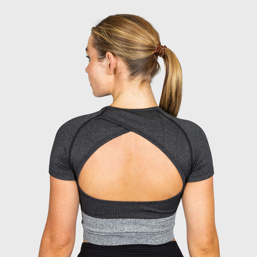 TWL - Women's Endure Seamless Crop - Black/Charcoal Marl