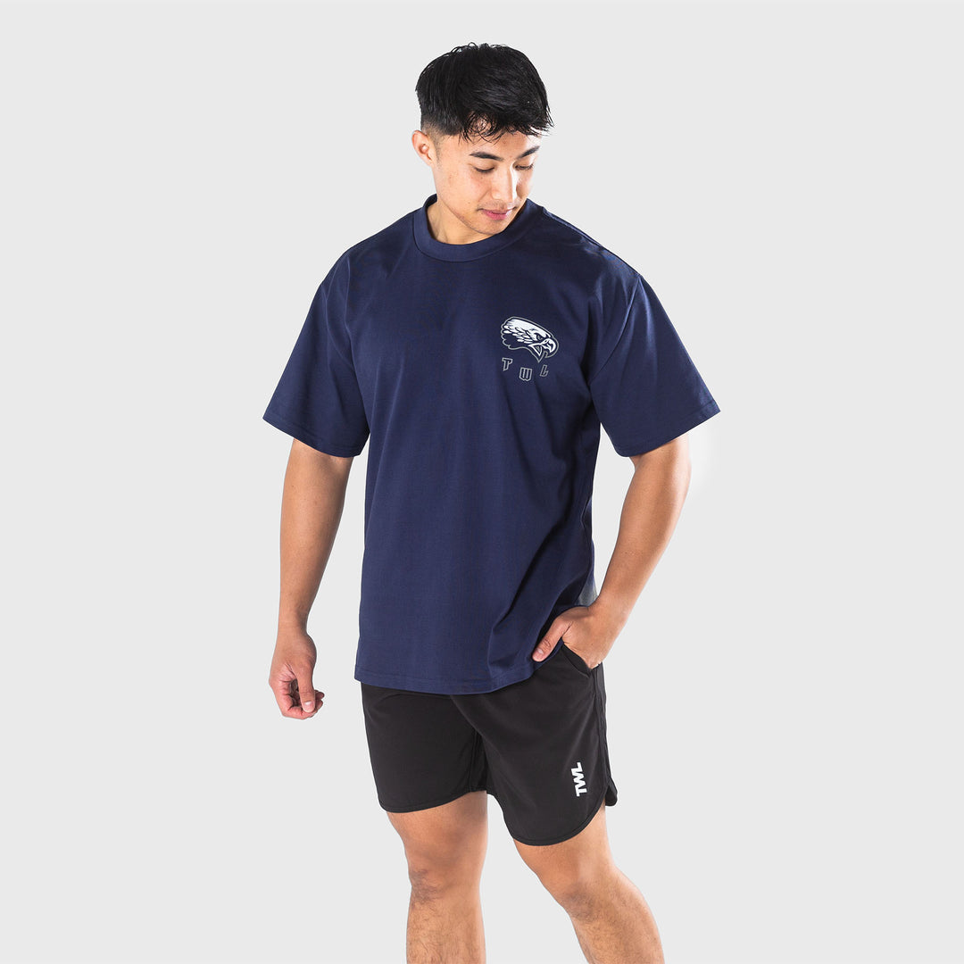 TWL - LIFESTYLE OVERSIZED T-SHIRT  - BARBELL CLUB - MIDNIGHT NAVY