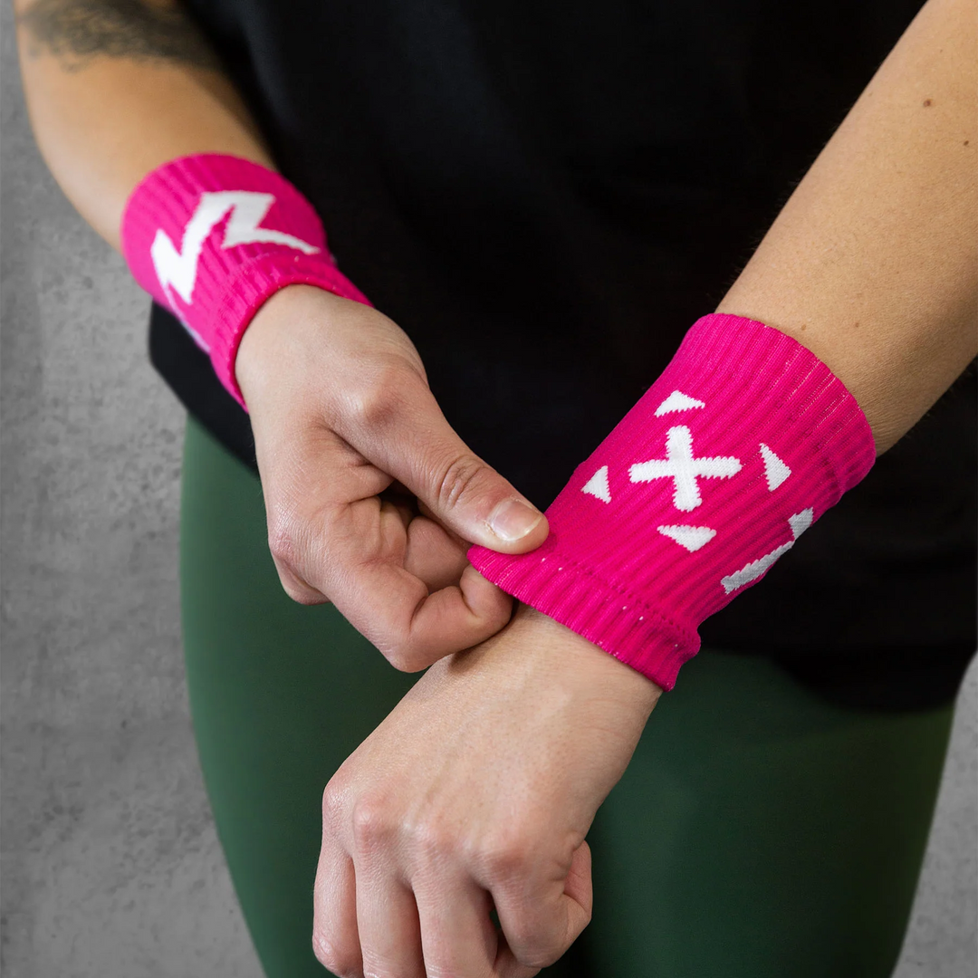 TWL - 2PK EVERYDAY KNITTED WRISTBAND - RASPBERRY PINK/WHITE