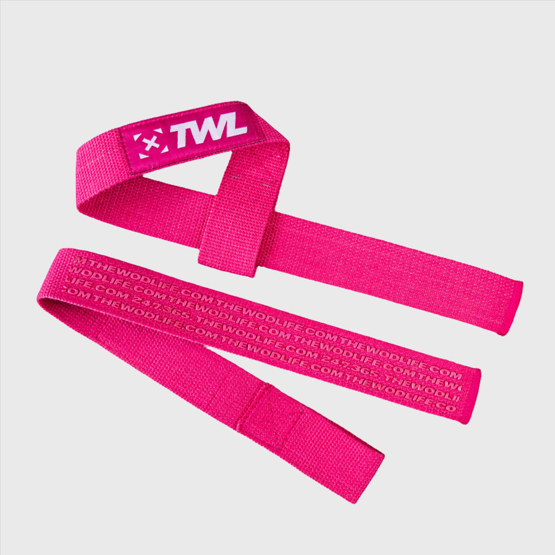 TWL - EVERYDAY COTTON LIFTING STRAPS - PAIR - RASPBERRY