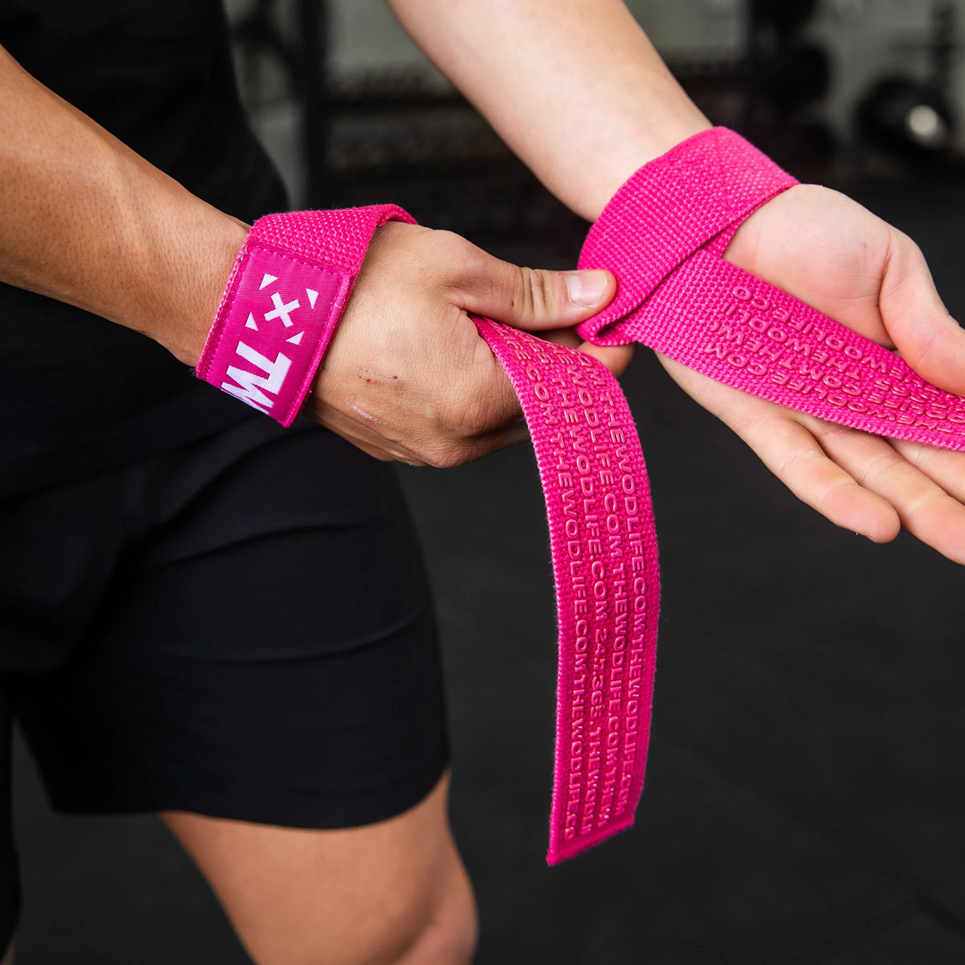 TWL - EVERYDAY COTTON LIFTING STRAPS - PAIR - RASPBERRY