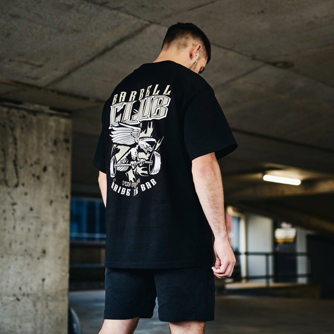 TWL - BARBELL CLUB LIFESTYLE OVERSIZED T-SHIRT - BLACK