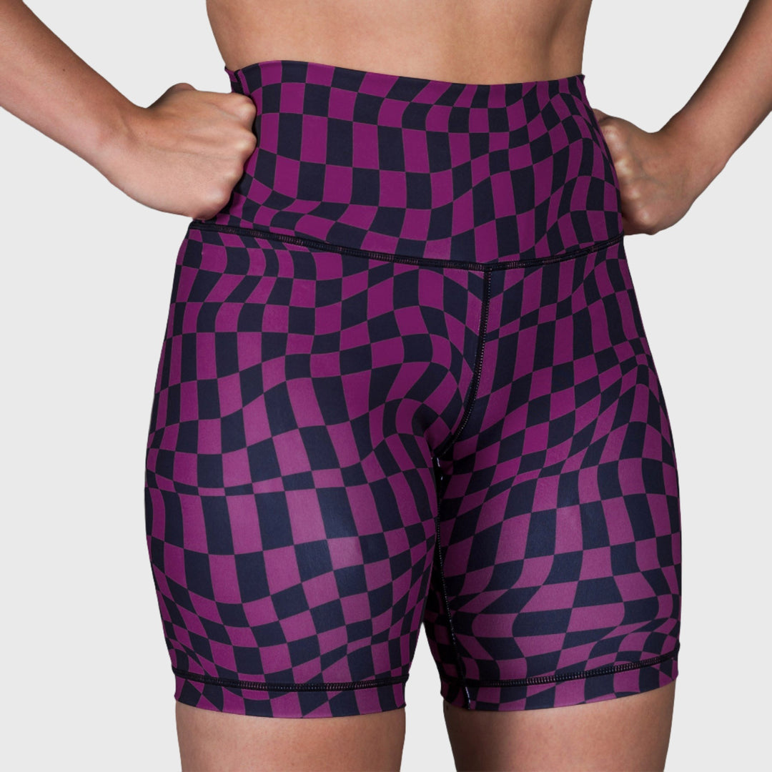 TWL - WOMEN'S HIGH WAISTED EXTRA LONG BALANCE SHORTS - WARP/ORCHID