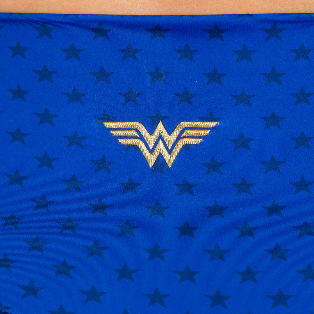 TWL X WONDER WOMAN - HIGH WAISTED EXTRA LONG BALANCE SHORTS - BLUE/GOLD