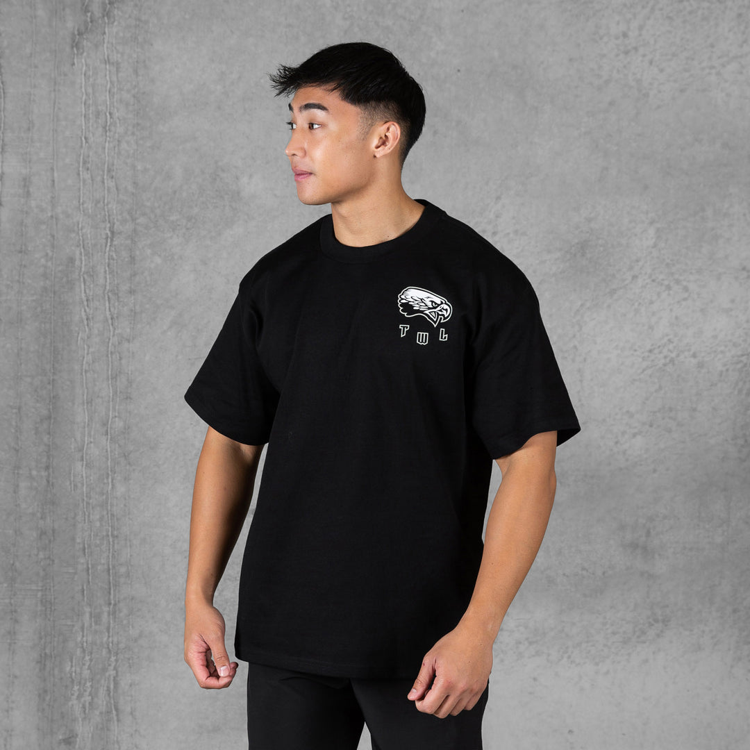 TWL - BARBELL CLUB LIFESTYLE OVERSIZED T-SHIRT - BLACK