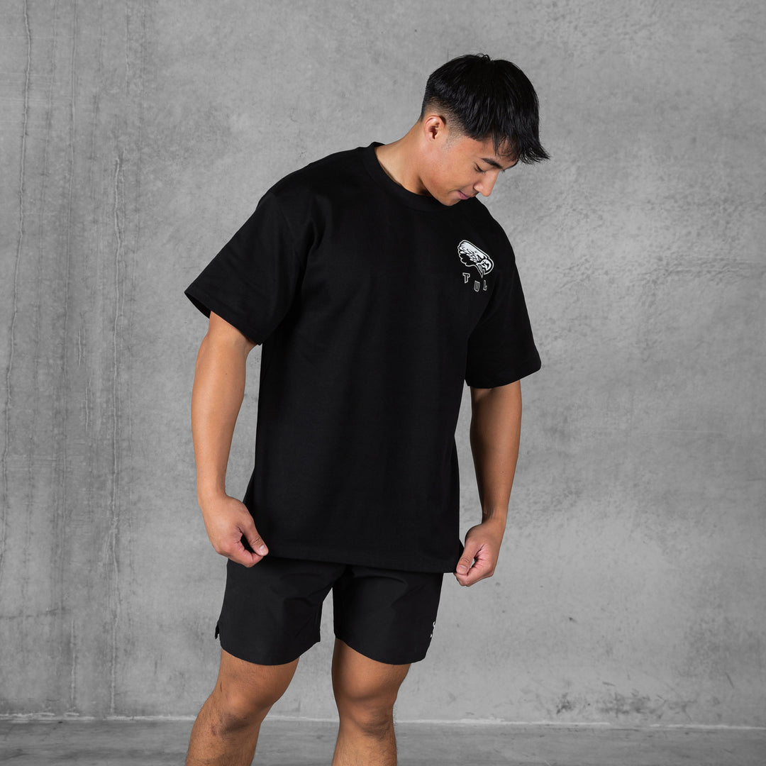 TWL - BARBELL CLUB LIFESTYLE OVERSIZED T-SHIRT - BLACK