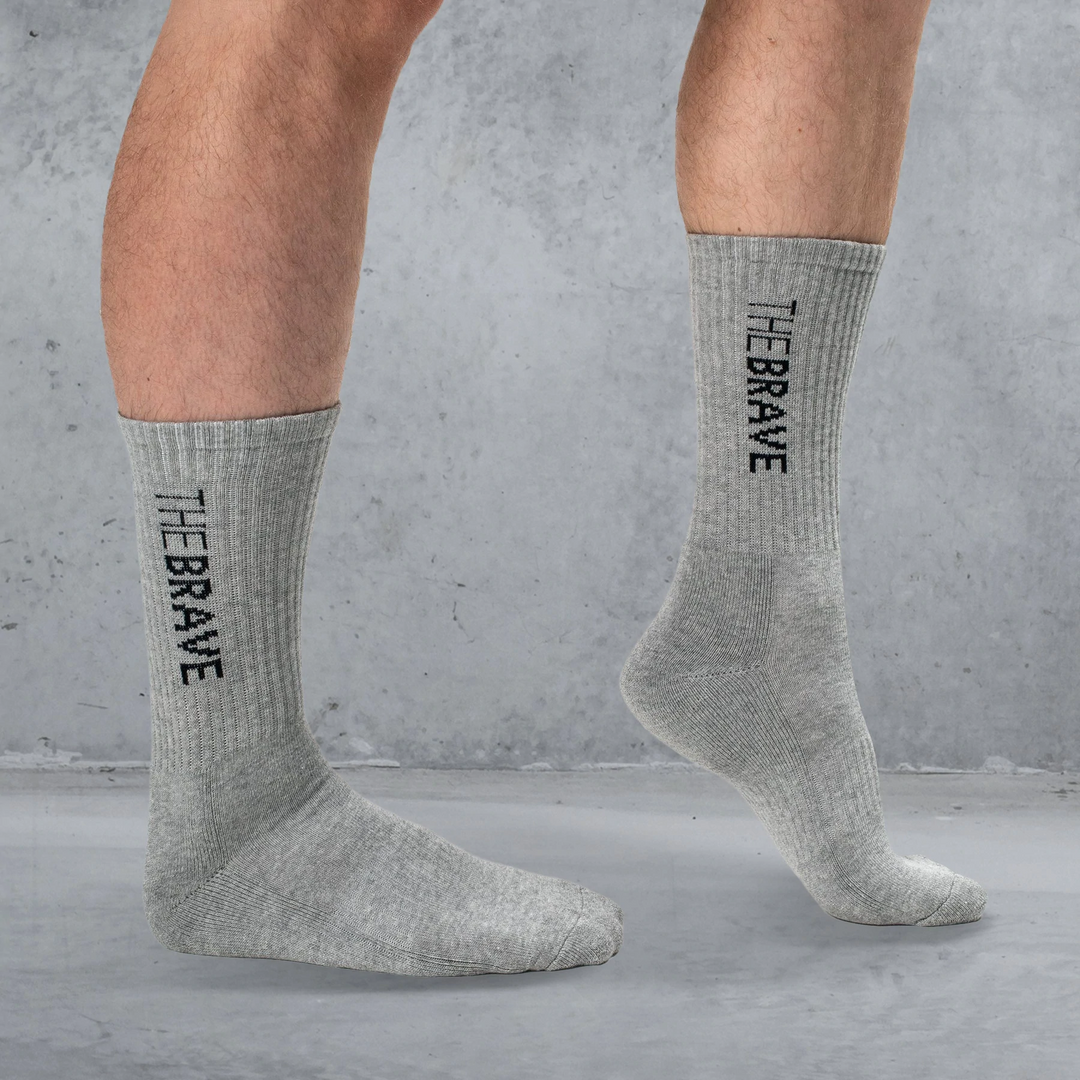 THE BRAVE - SLIDE SOCKS - 3PK - GREY/WHITE/BLACK