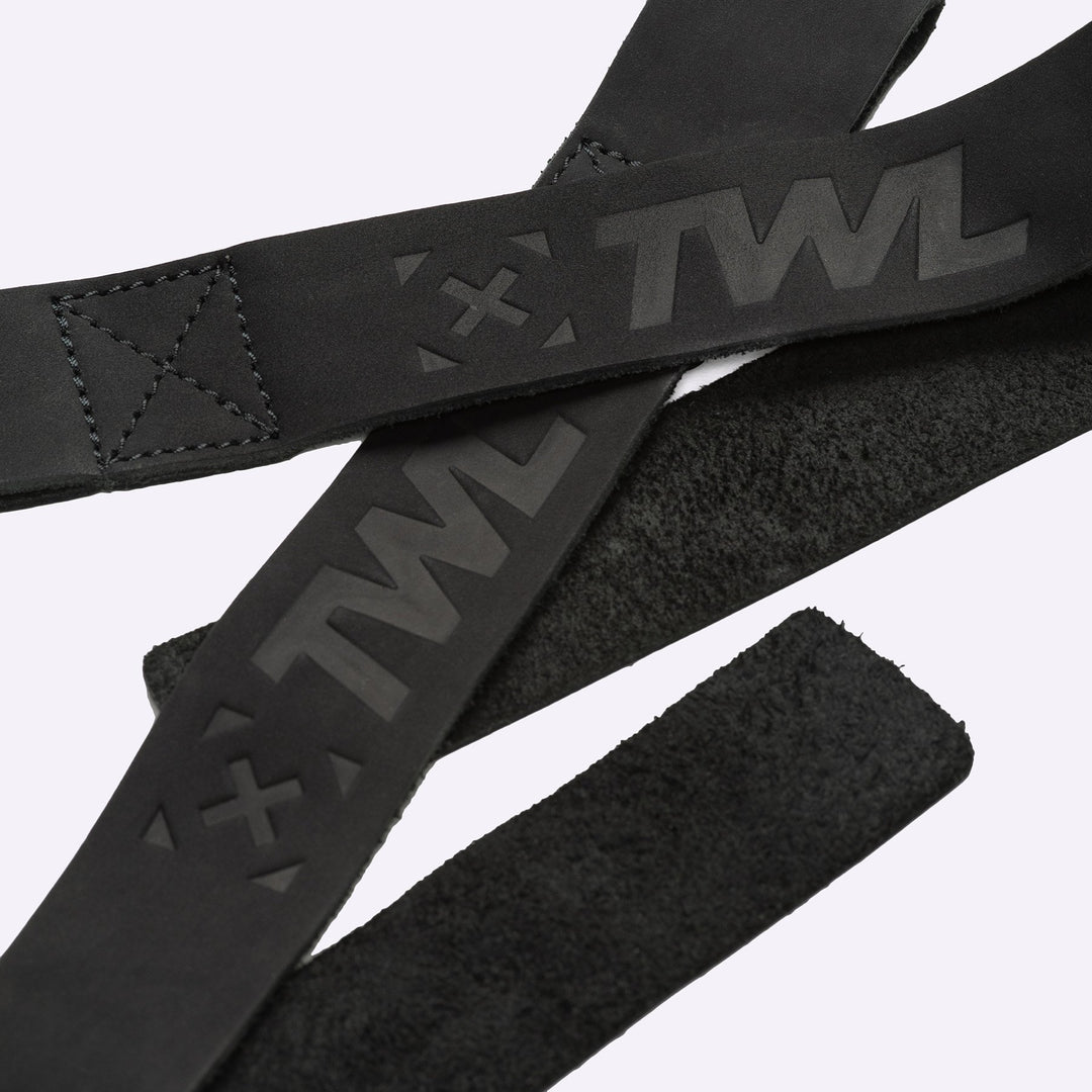 Gear - TWL - LEATHER LIFTING STRAPS - PAIR - BLACK