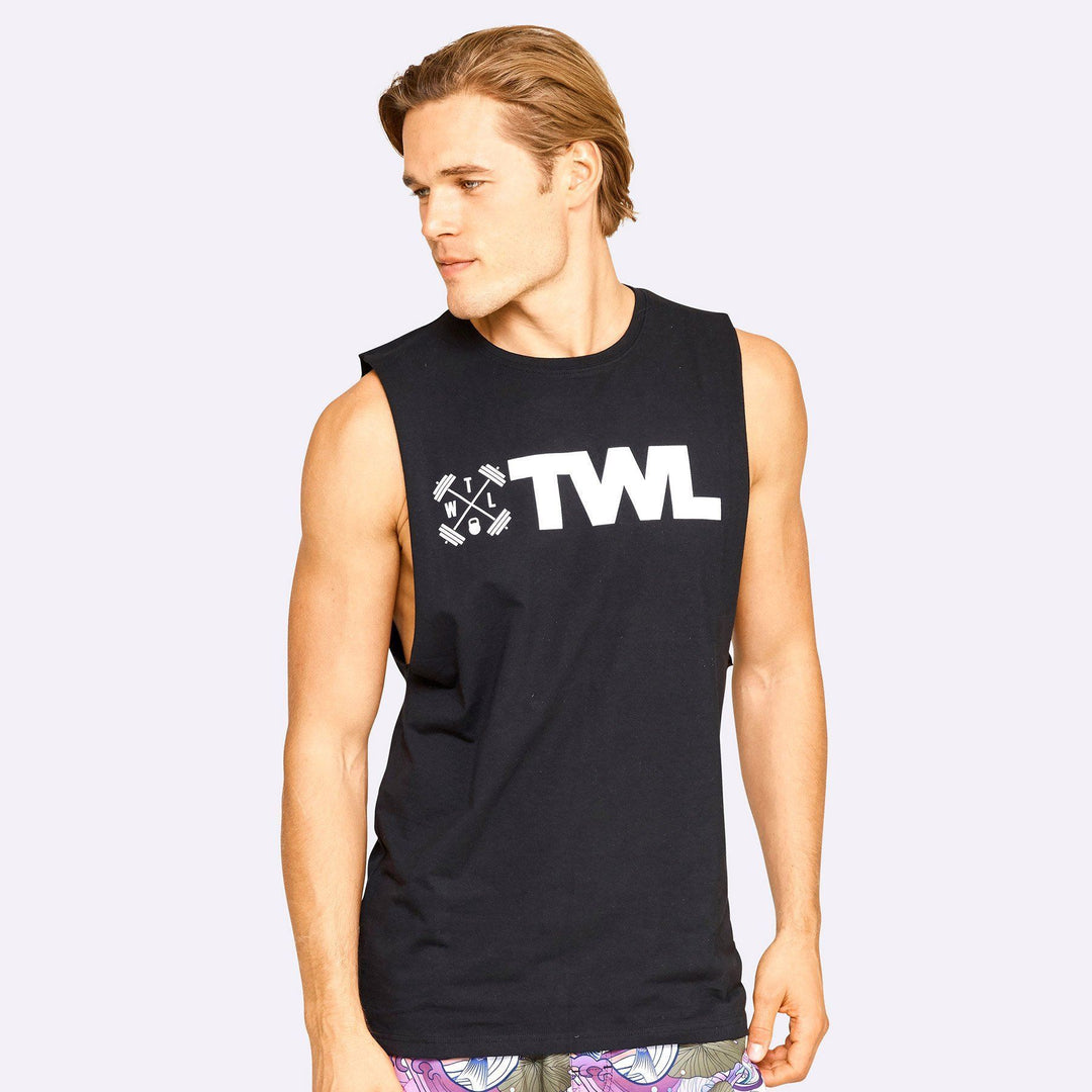 Men's Apparel - The WOD Life - Gunship Muscle Tank - Black/White