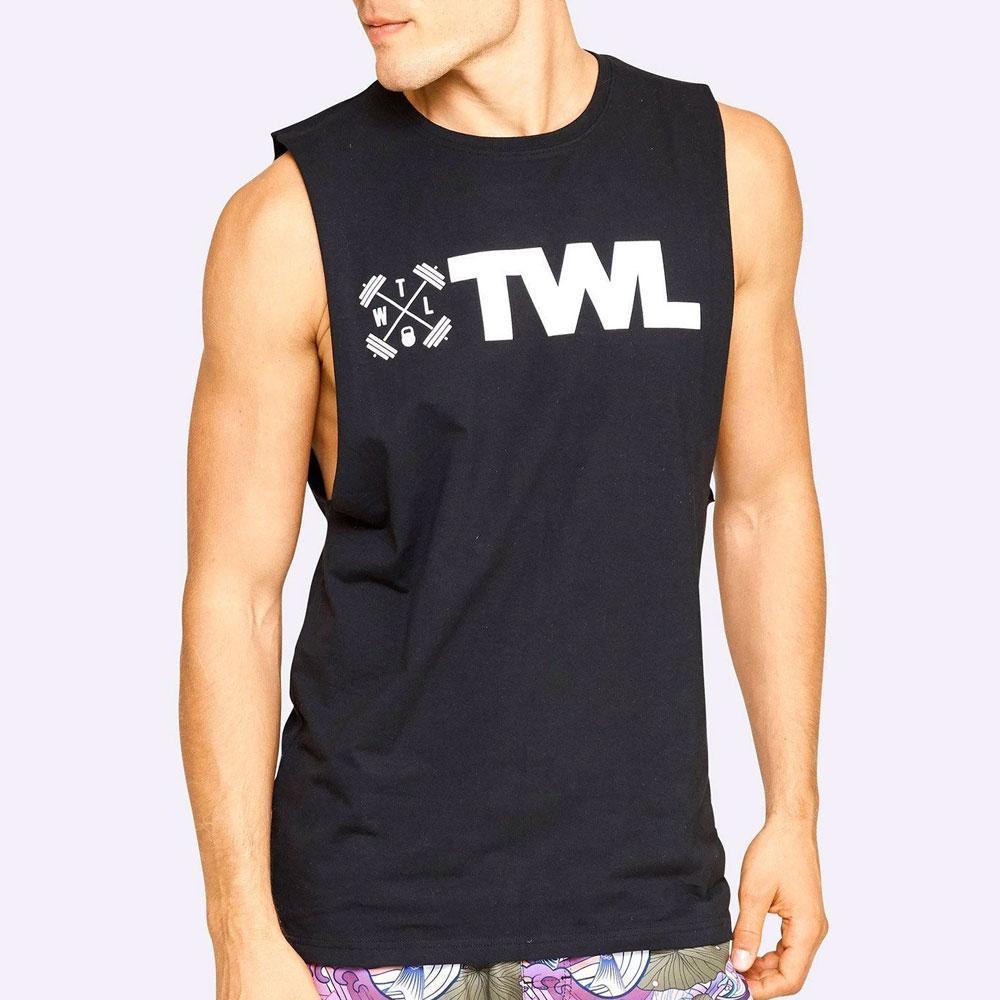 Men's Apparel - The WOD Life - Men's Classics Gunship Muscle Tank - Black/White