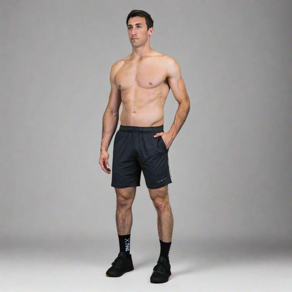 THE BRAVE - MEN'S AMPLIFY SHORTS - BLACK HEATHER